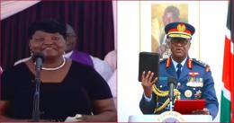Collaged photos of Peris Achieng' (l) and her fallen brother General Francis Ogolla.